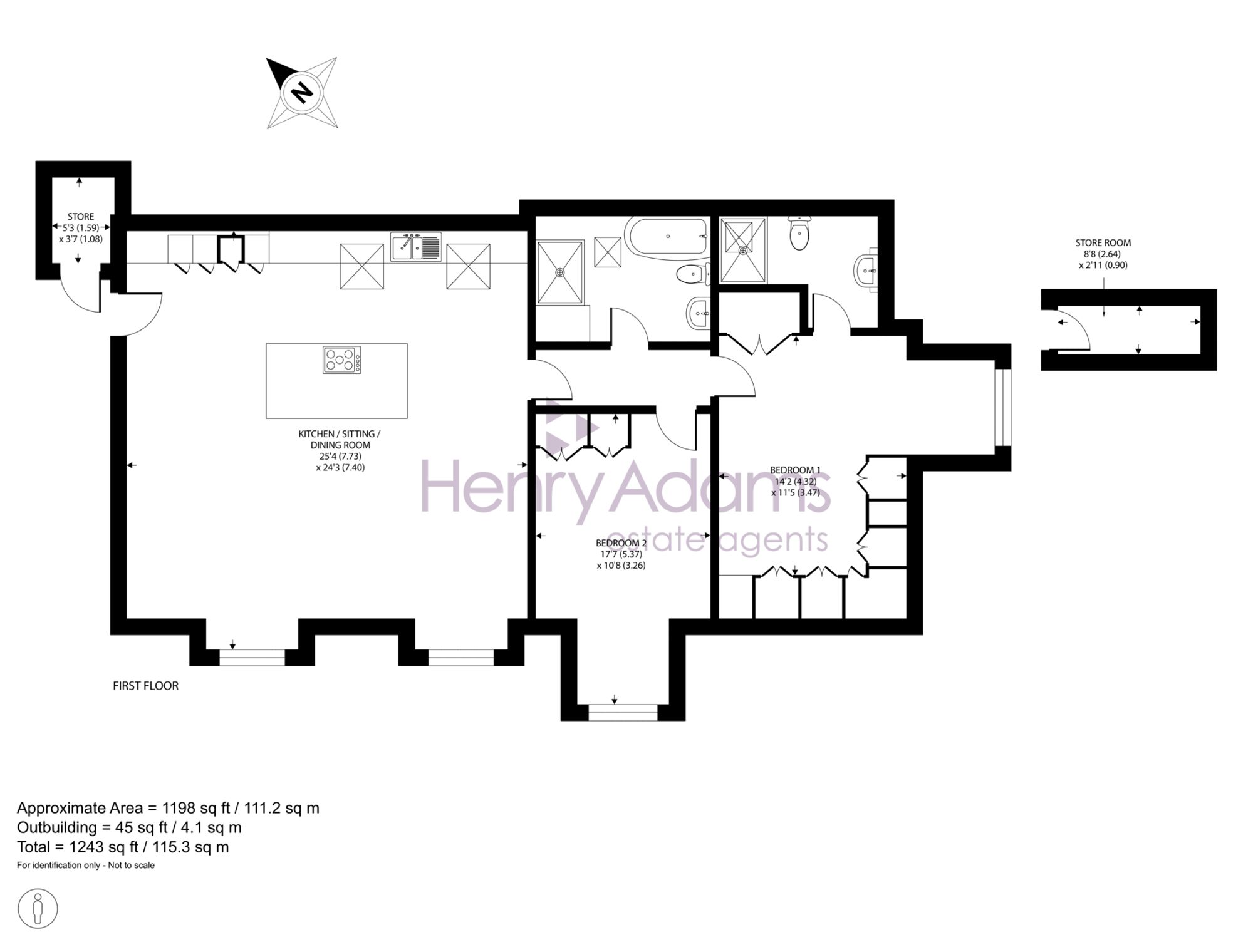 Flat 1, 3 Abingworth Crescent, Pulborough floorplan