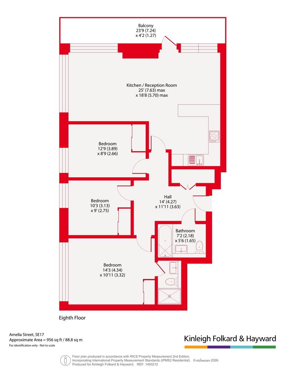 Flat 815 The Printworks, 22, Amelia Street, London floorplan