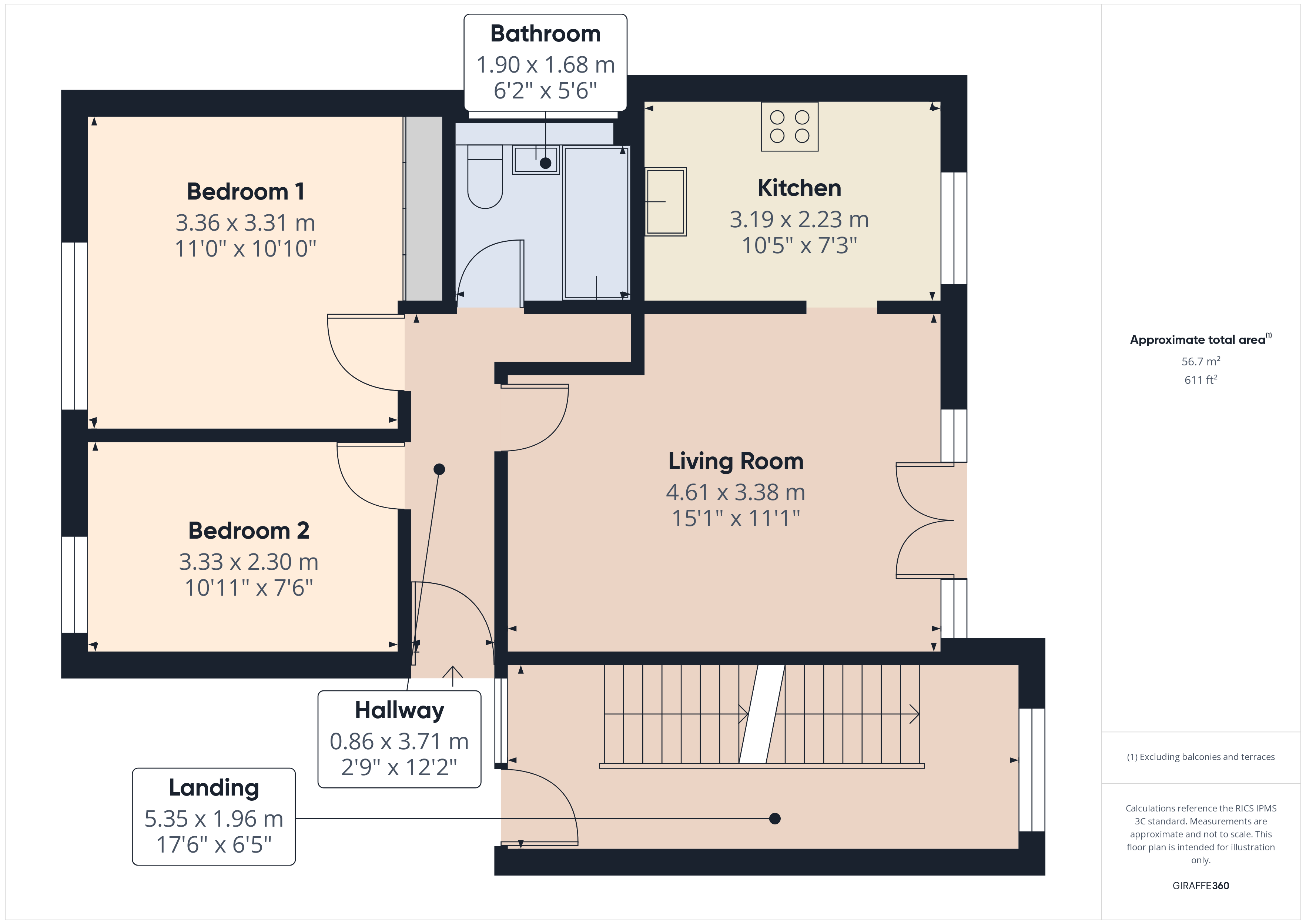 59, Tynedale Square, Colchester, CO4 9SN floorplan