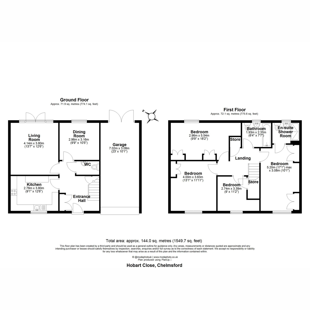 27, Hobart Close, Chelmsford floorplan