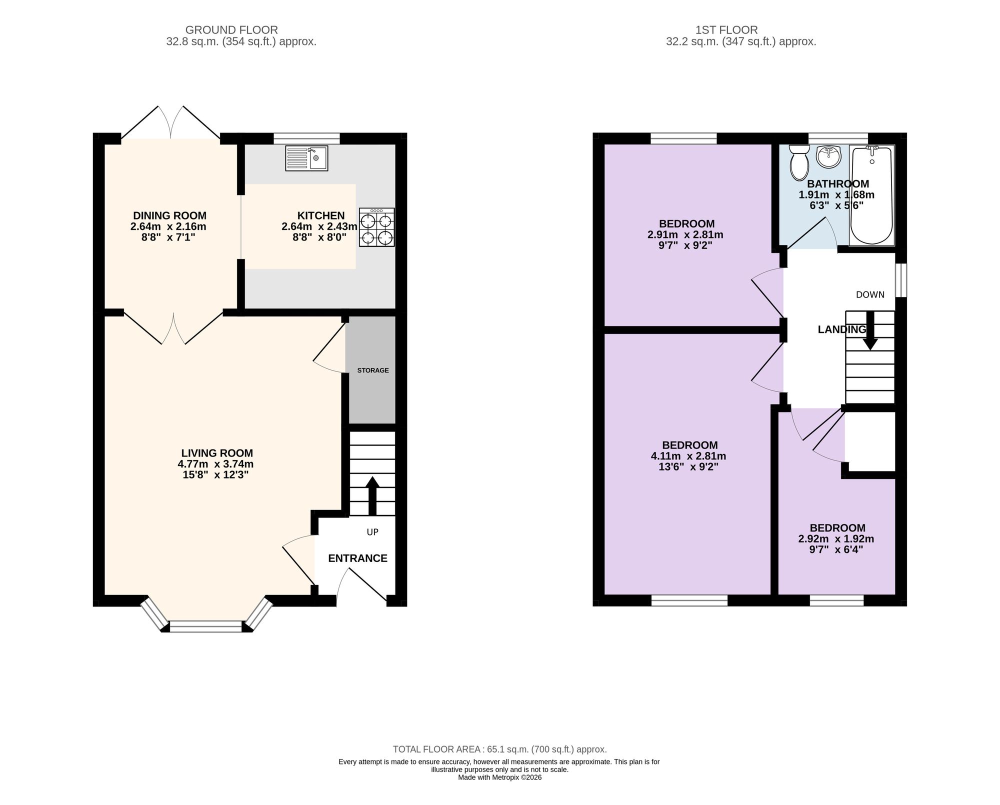 8 Winter Hill Close, Preston floorplan