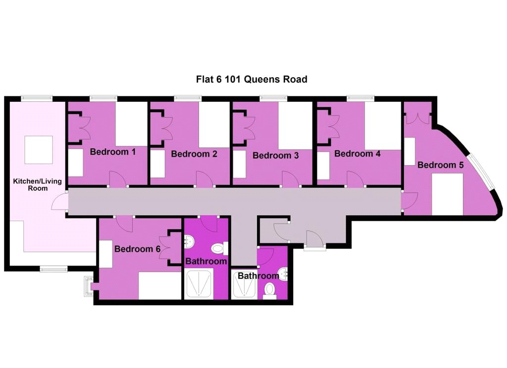 Flat 6, 101, Queens Road, Bristol floorplan