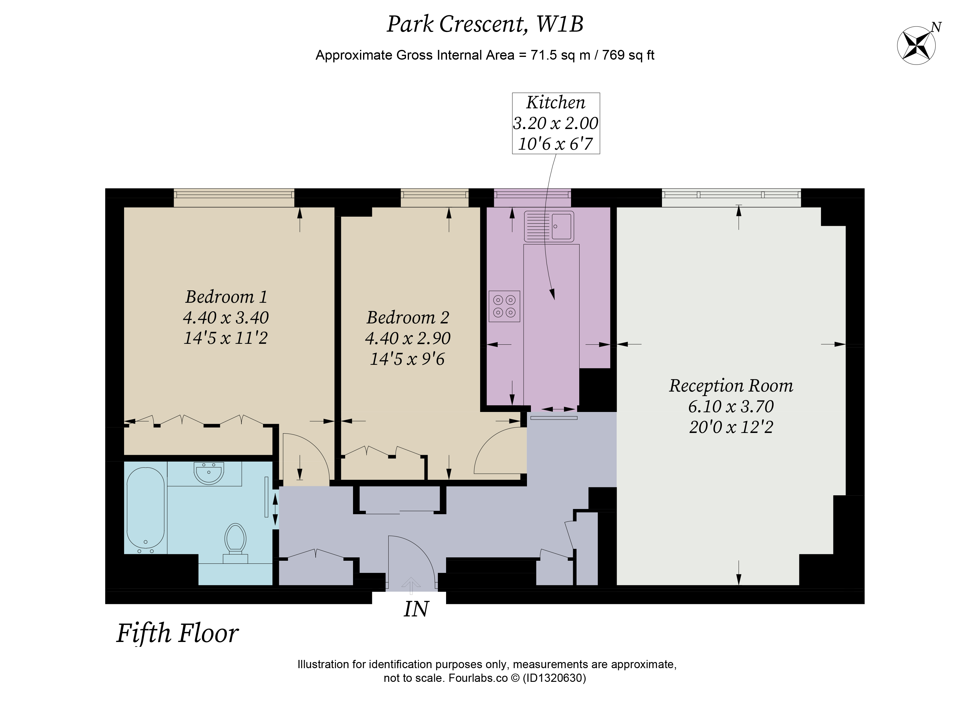 Flat 55, 22, Park Crescent, London floorplan