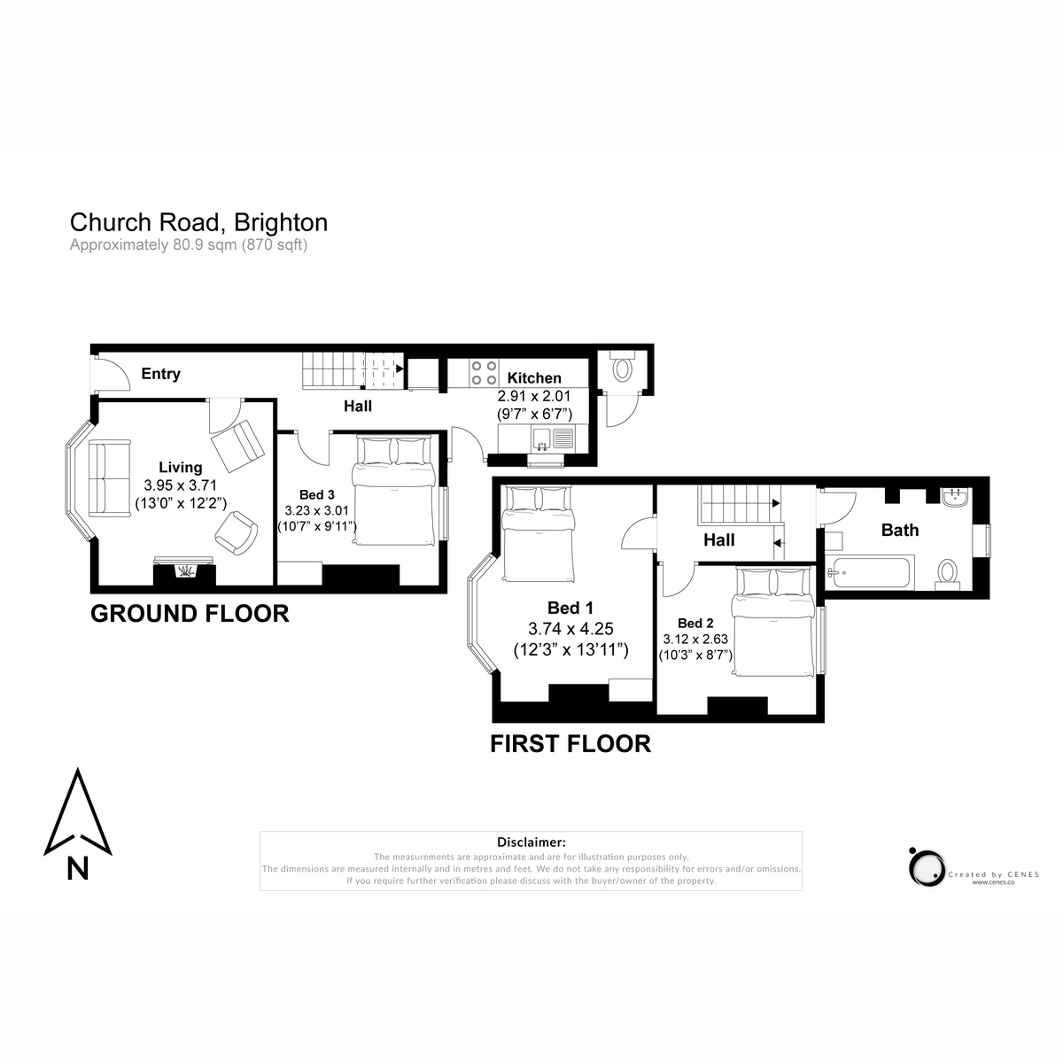 55, Church Road, Portslade floorplan