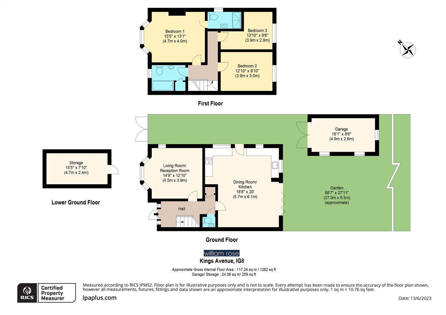 92, Kings Avenue, Woodford Green floorplan
