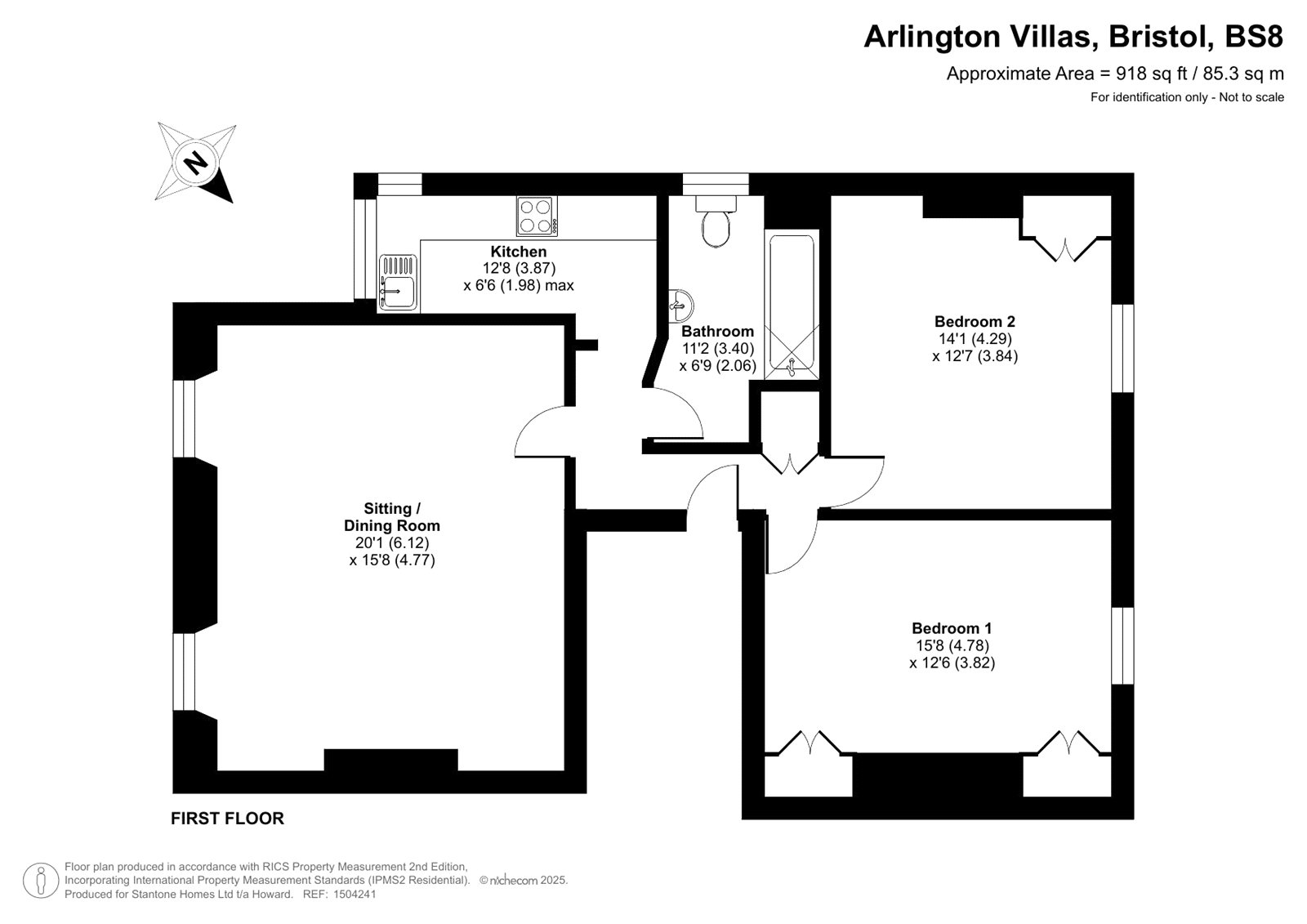 First Floor Flat, 4, Arlington Villas, Bristol floorplan