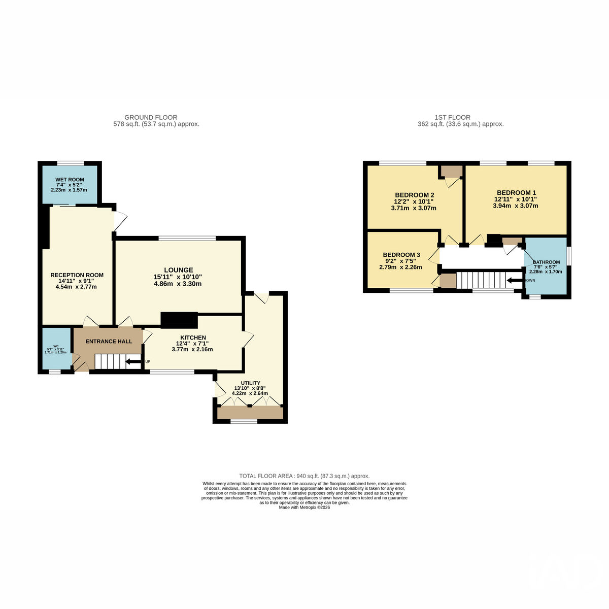 44, Three Stiles, Stevenage floorplan