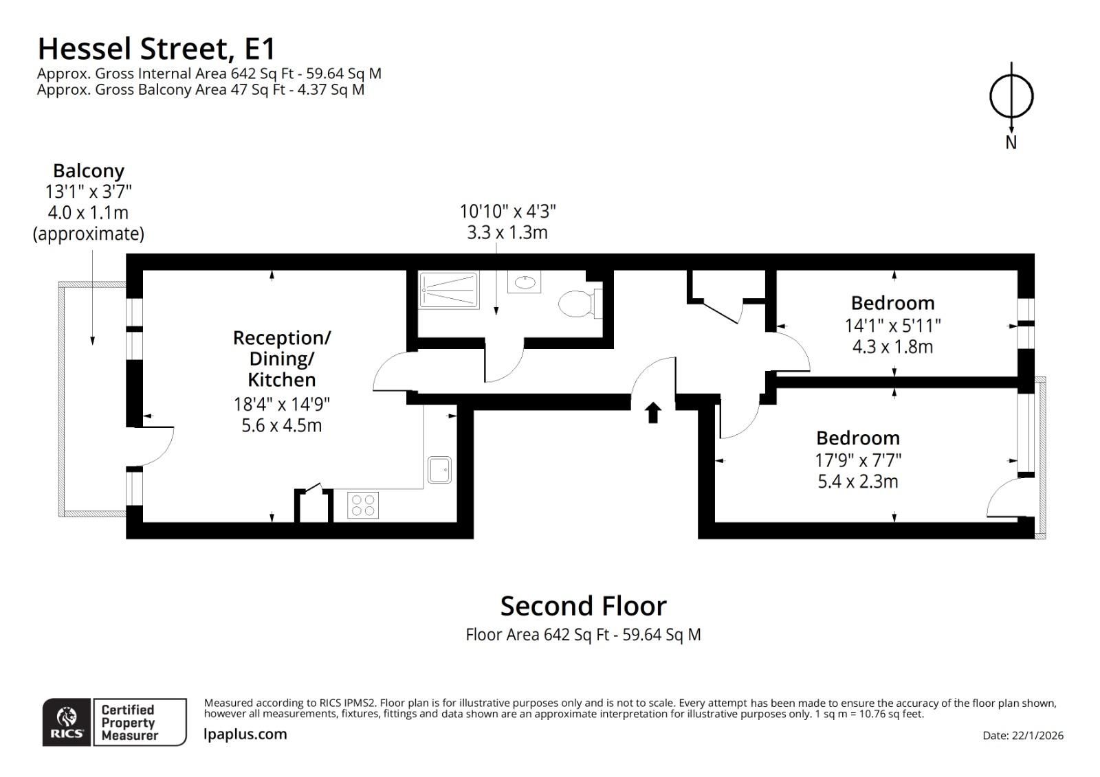 Flat 2, Define House, London floorplan