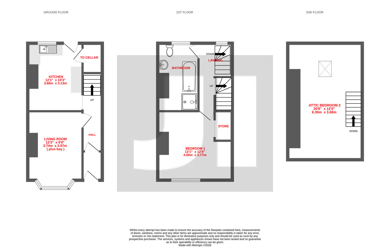 68, Aireworth Terrace, Bradford Road, Keighley floorplan