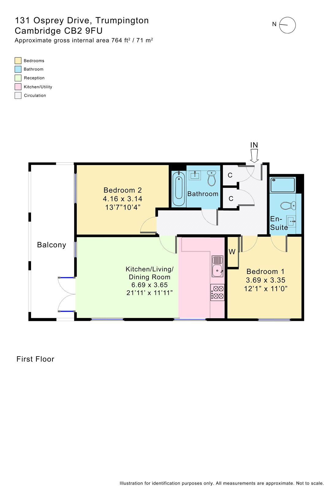 2 Bedrooms Flat to rent in Osprey Drive, Trumpington, Cambridge CB2