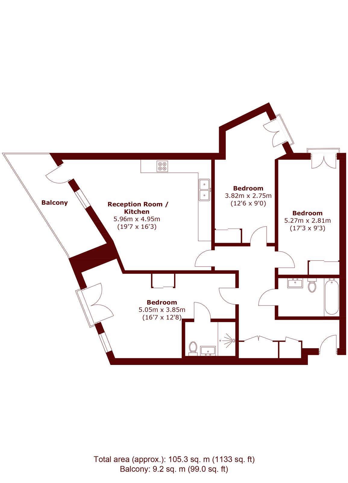 Flat 12, Regent Canalside, London floorplan