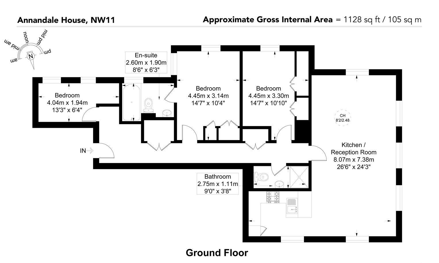 Flat 4, Annandale House, 2 West Heath Avenue, LONDON floorplan