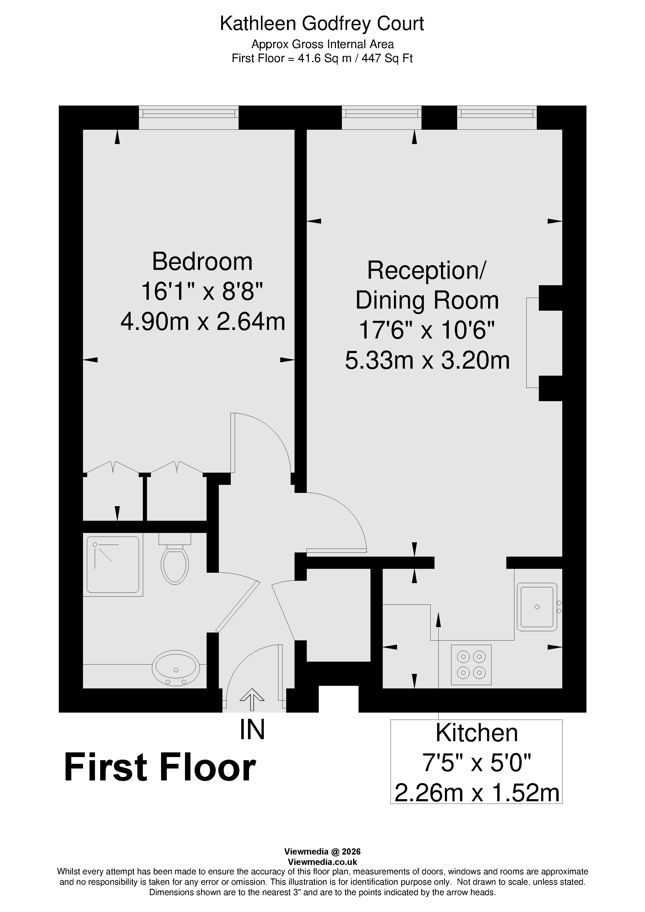 Flat 32, Kathleen Godfree Court, 80, Queens Road, Wimbledon floorplan