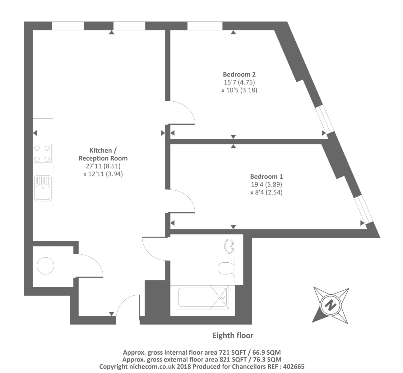 2 Bedrooms Flat to rent in Winchester House, Bracknell RG12
