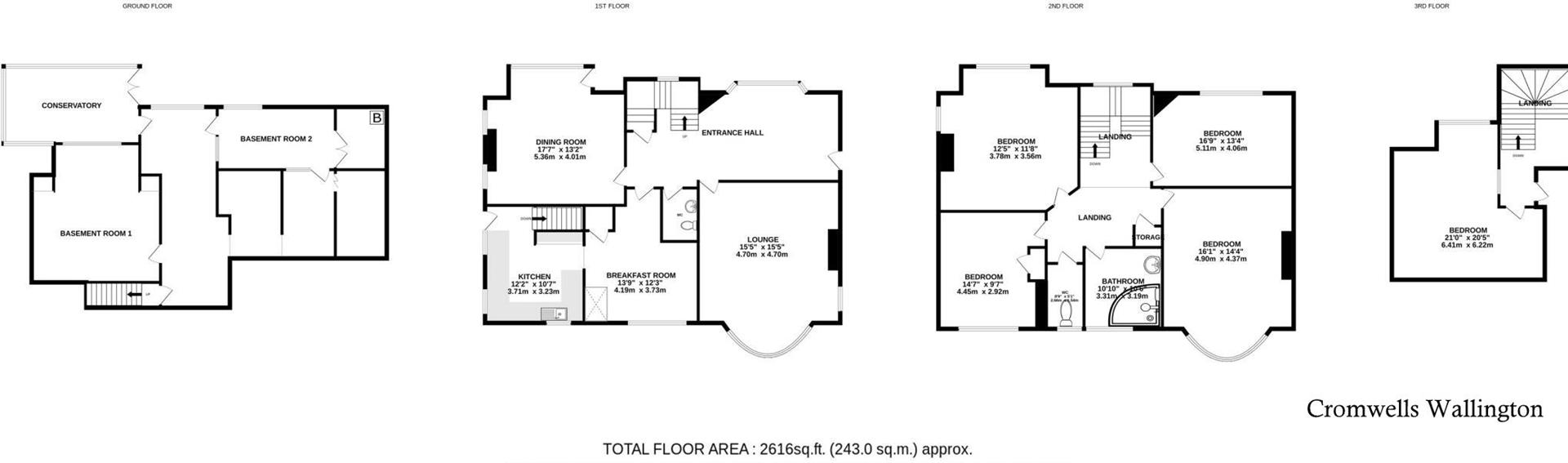 50, Higher Drive, Purley floorplan
