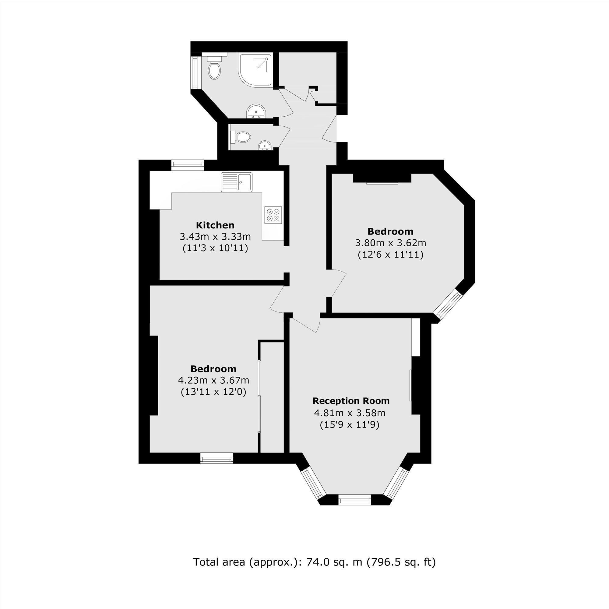 Flat 18, Gainsborough Mansions, Queen's Club Gardens, London floorplan