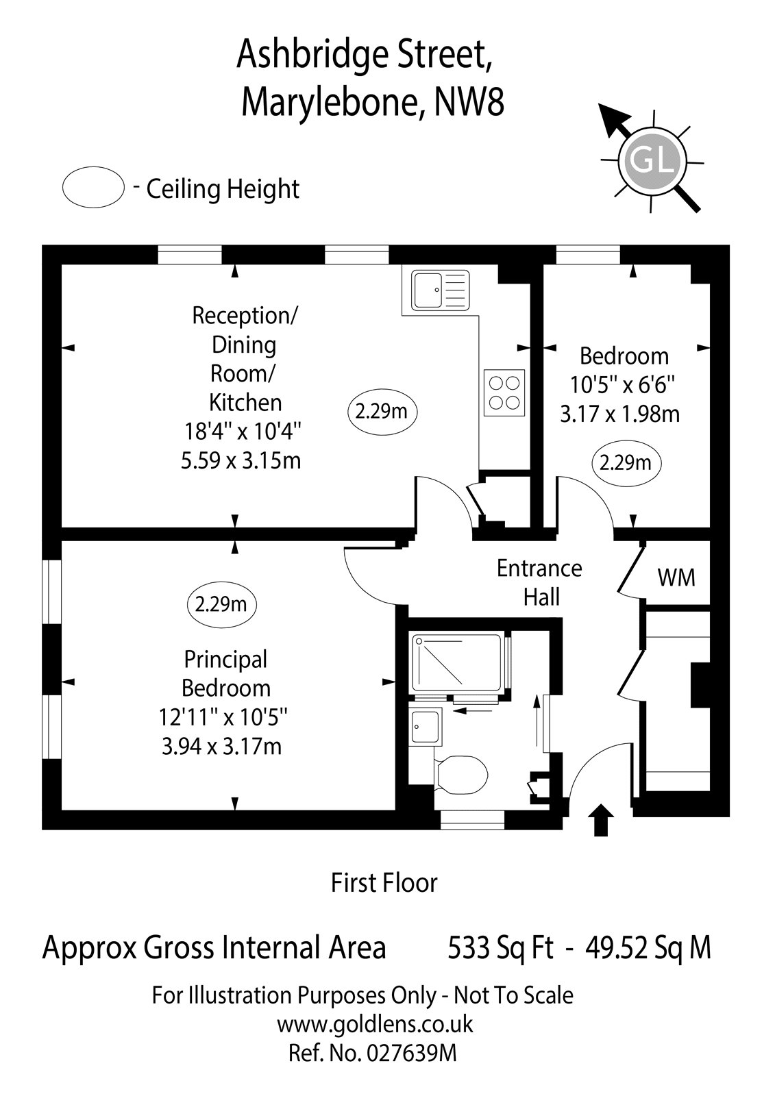 42,, Ashbridge Street, London floorplan