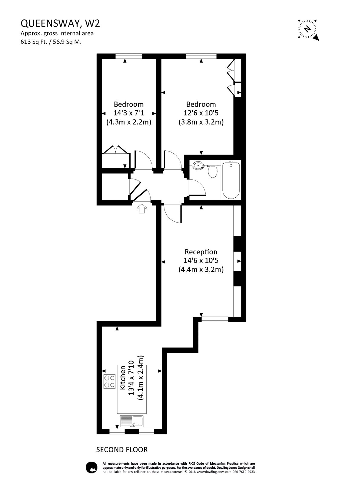 2 Bedrooms Flat to rent in Queensway, Bayswater W2