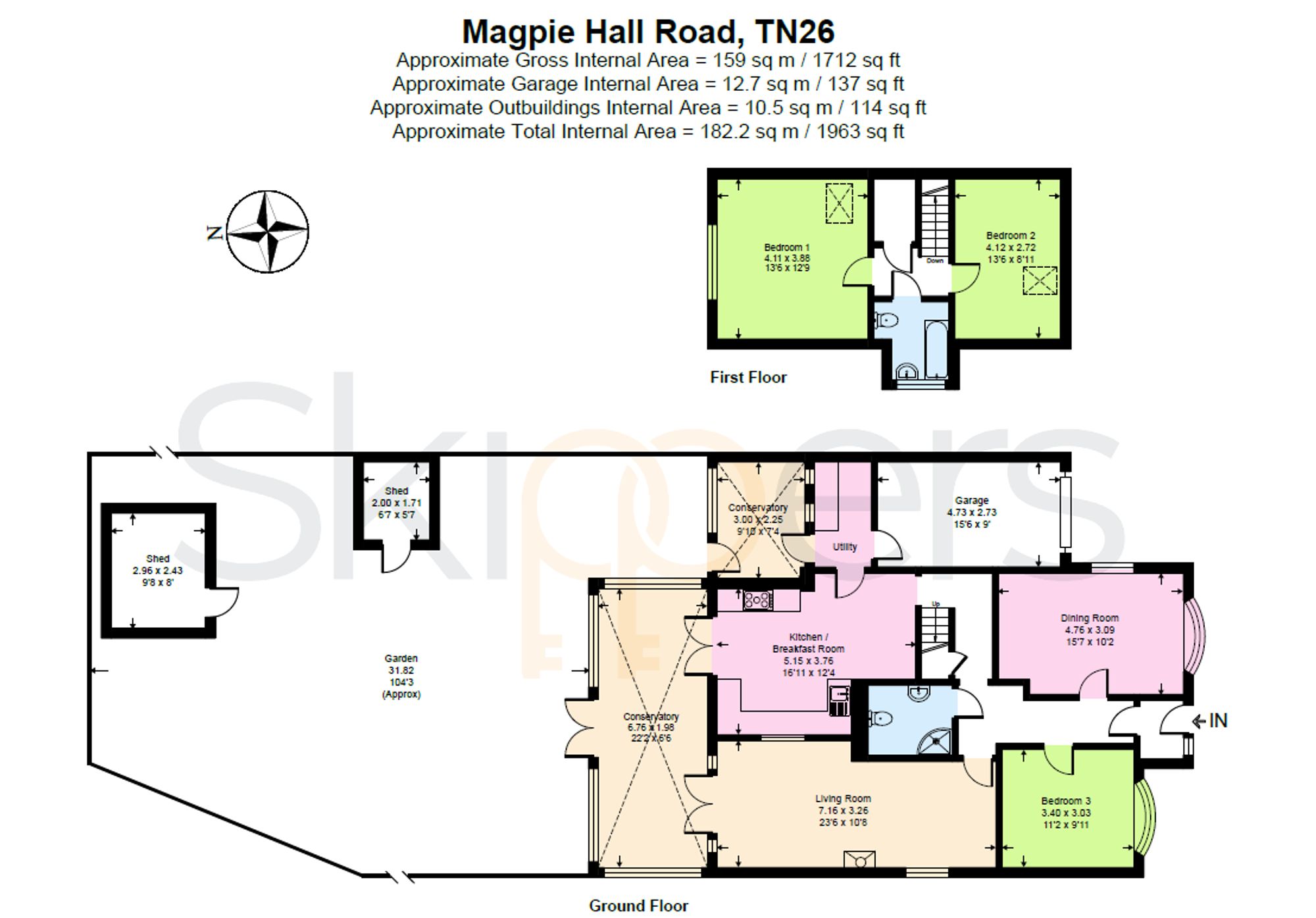 Rose Cottage Magpie Hall Road, Ashford floorplan