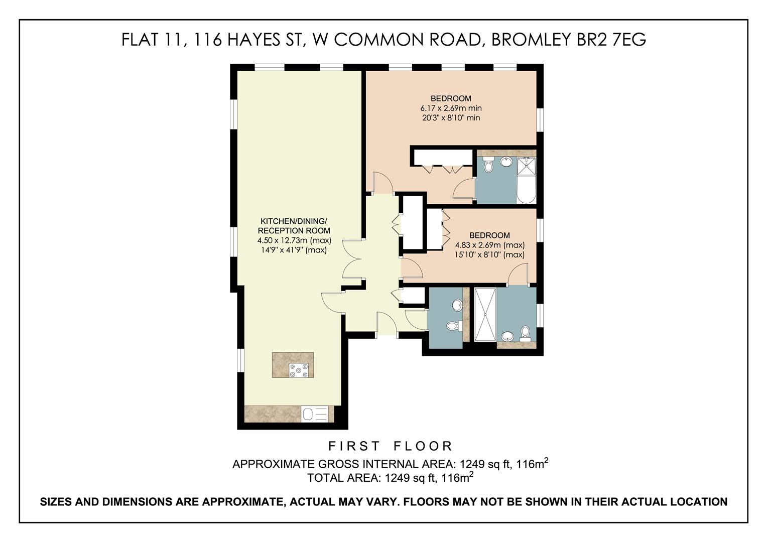 Flat 11, 116, West Common Road, Bromley floorplan