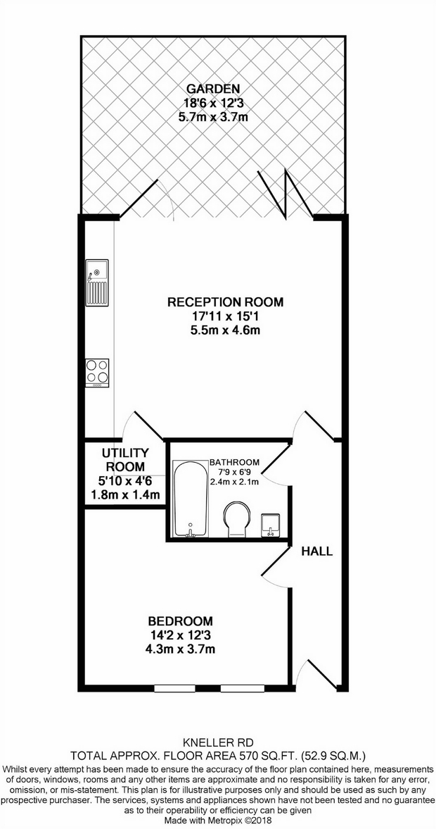 1 Bedrooms Terraced bungalow to rent in Kneller Road, Twickenham, Middlesex TW2