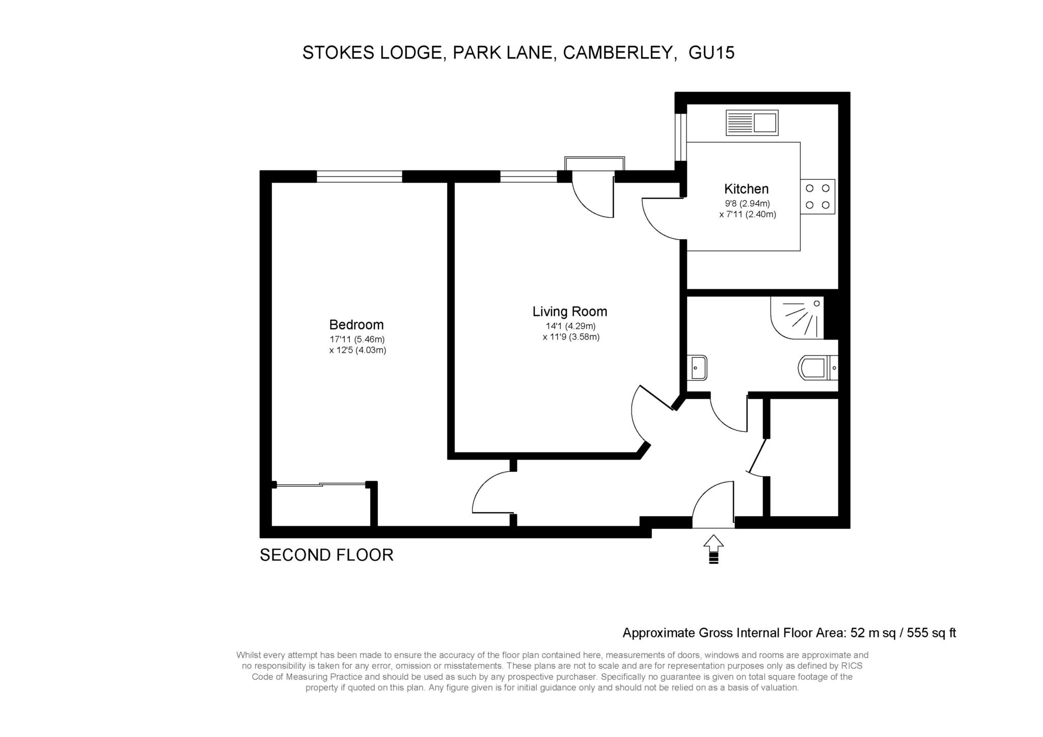 Flat 40 Stokes Lodge, Park Lane, Camberley floorplan
