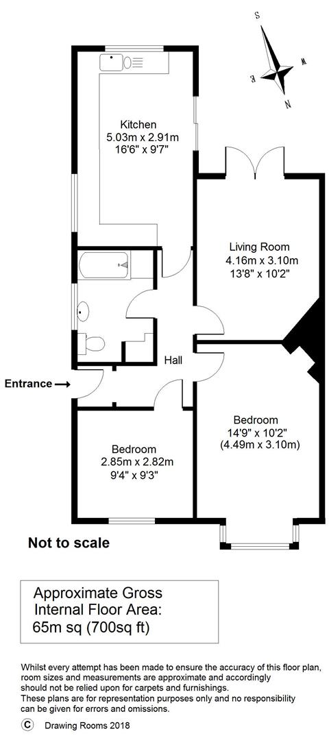 2 Bedrooms Semi-detached bungalow to rent in Rosemary Avenue, West Molesey KT8