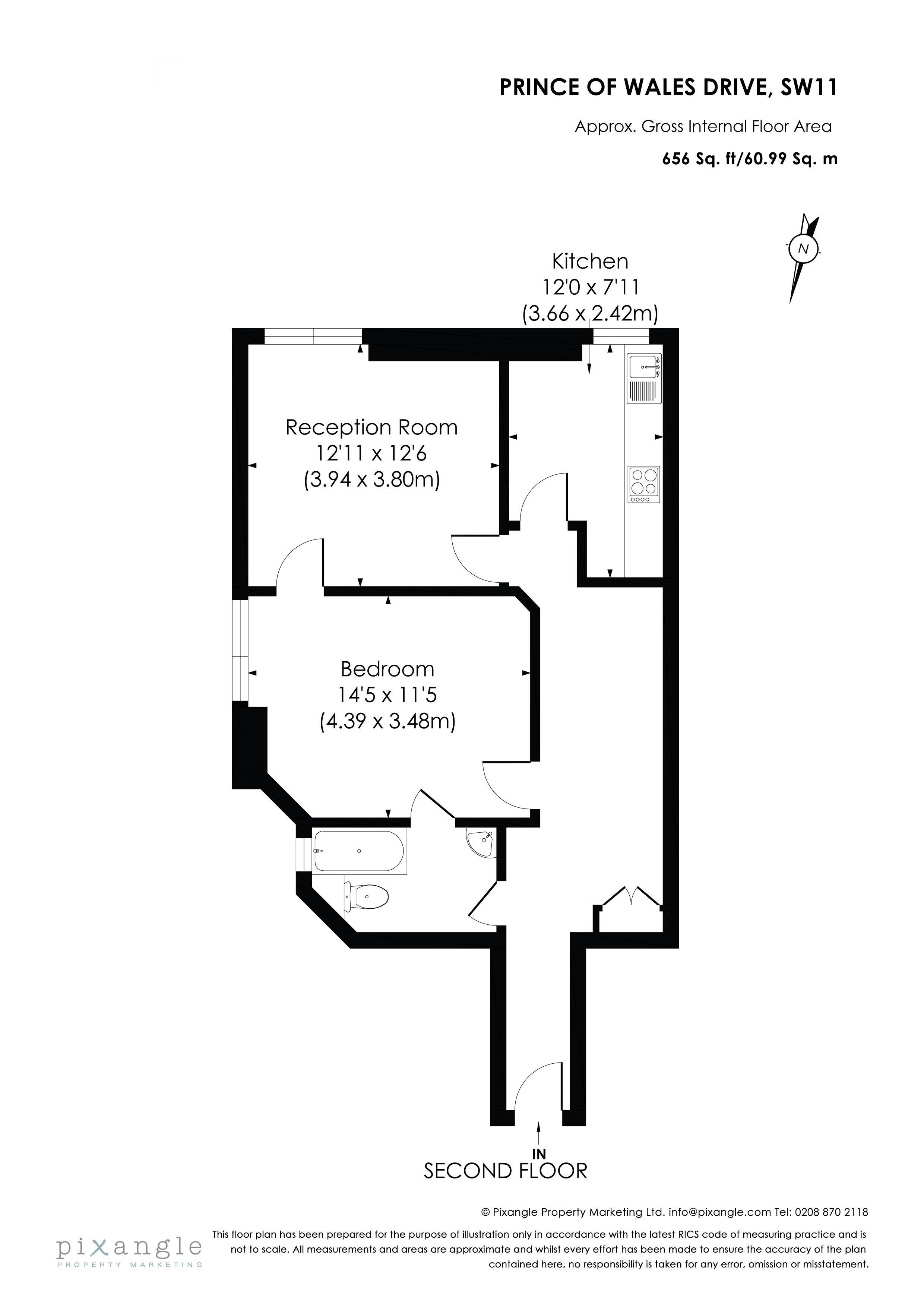 73B, Prince of Wales Drive, London floorplan