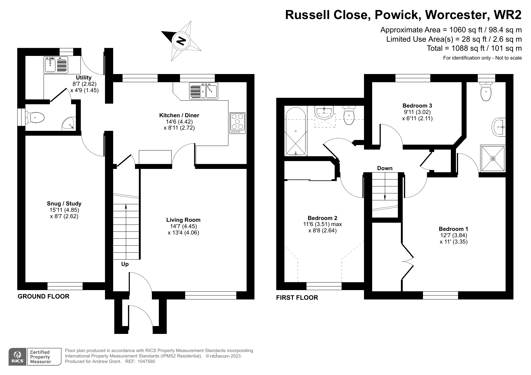 20, Russell Close, Worcester floorplan