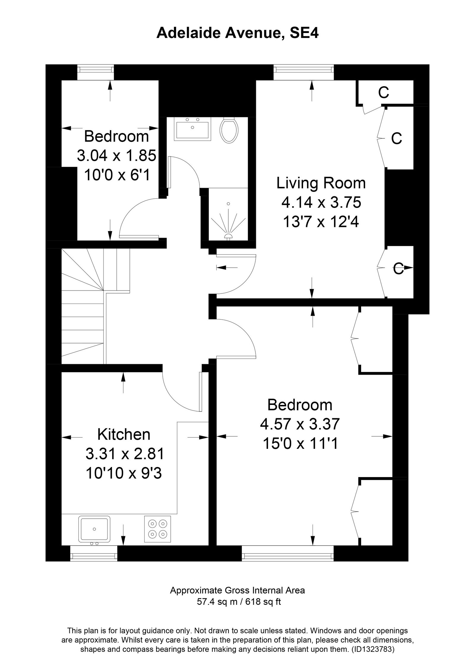 46,Top Flat, Adelaide Avenue, London floorplan