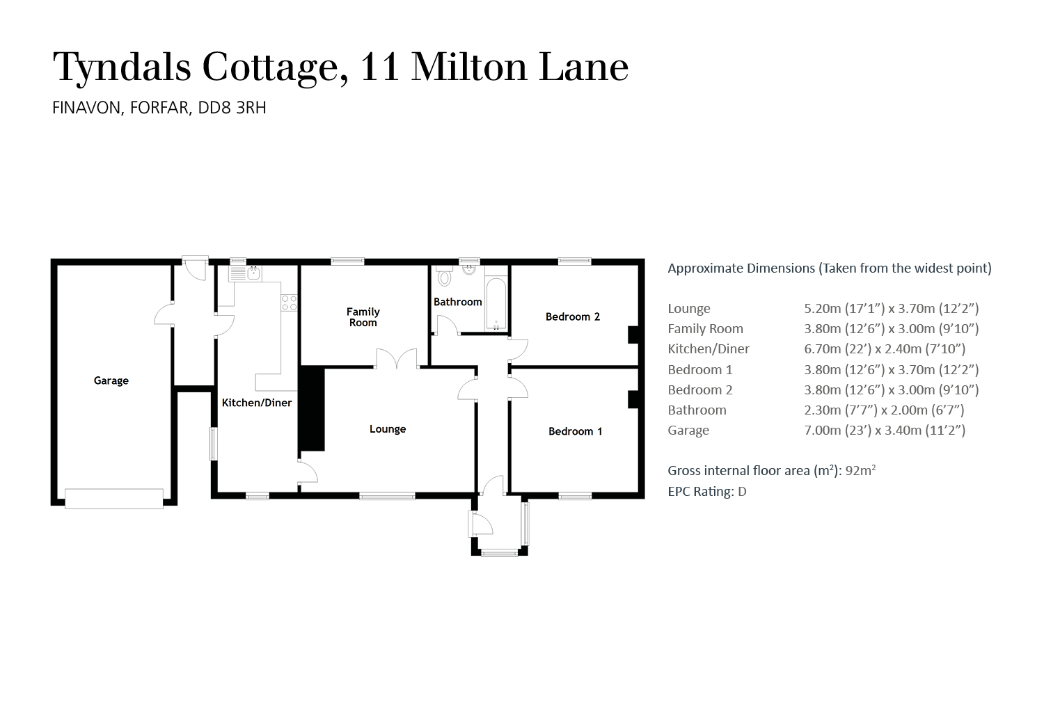Milton Lane, Finavon, Forfar DD8, 2 bedroom cottage for sale 62698518