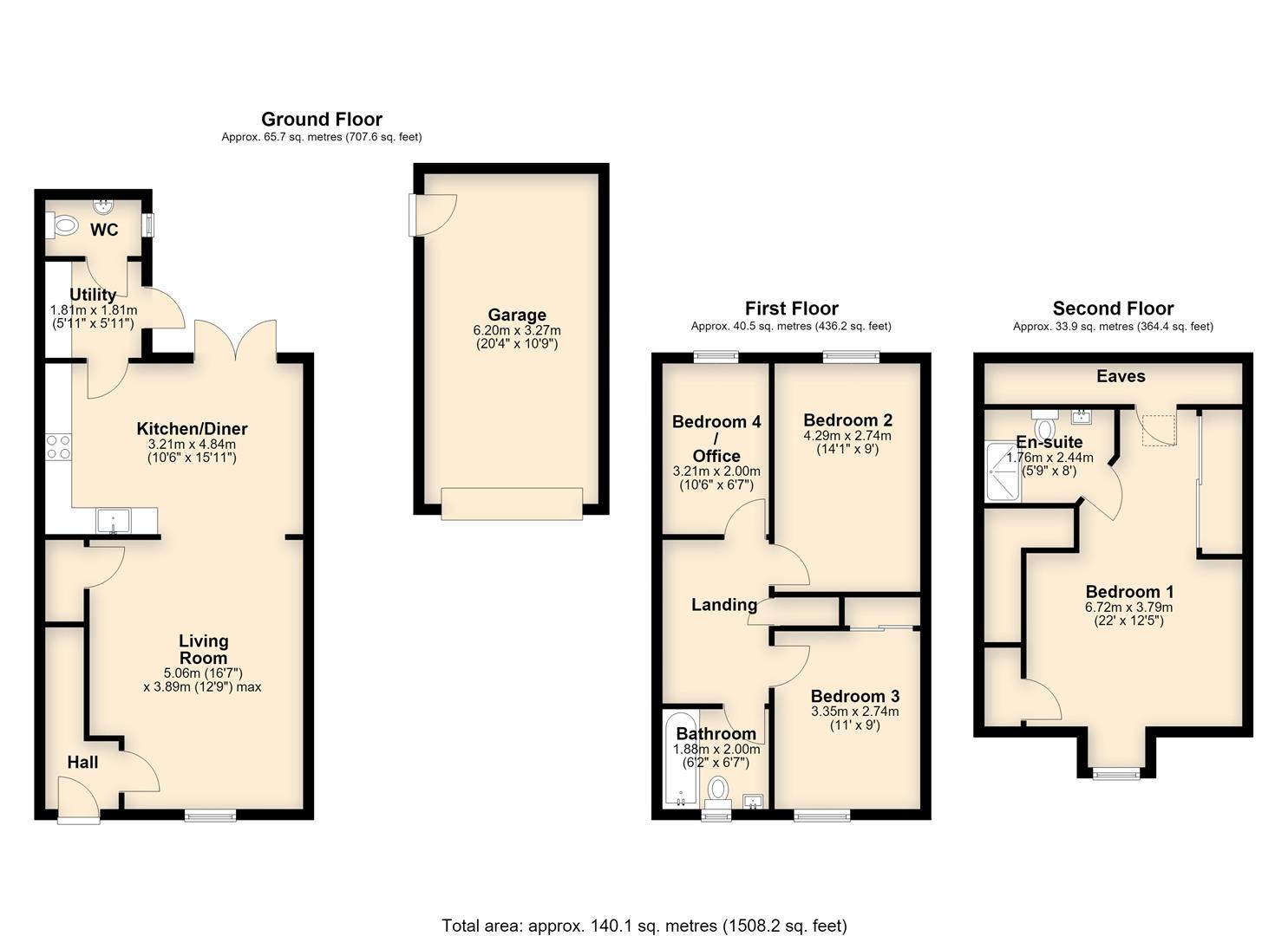 12, Larch Road, Meon Vale, Stratford-Upon-Avon floorplan