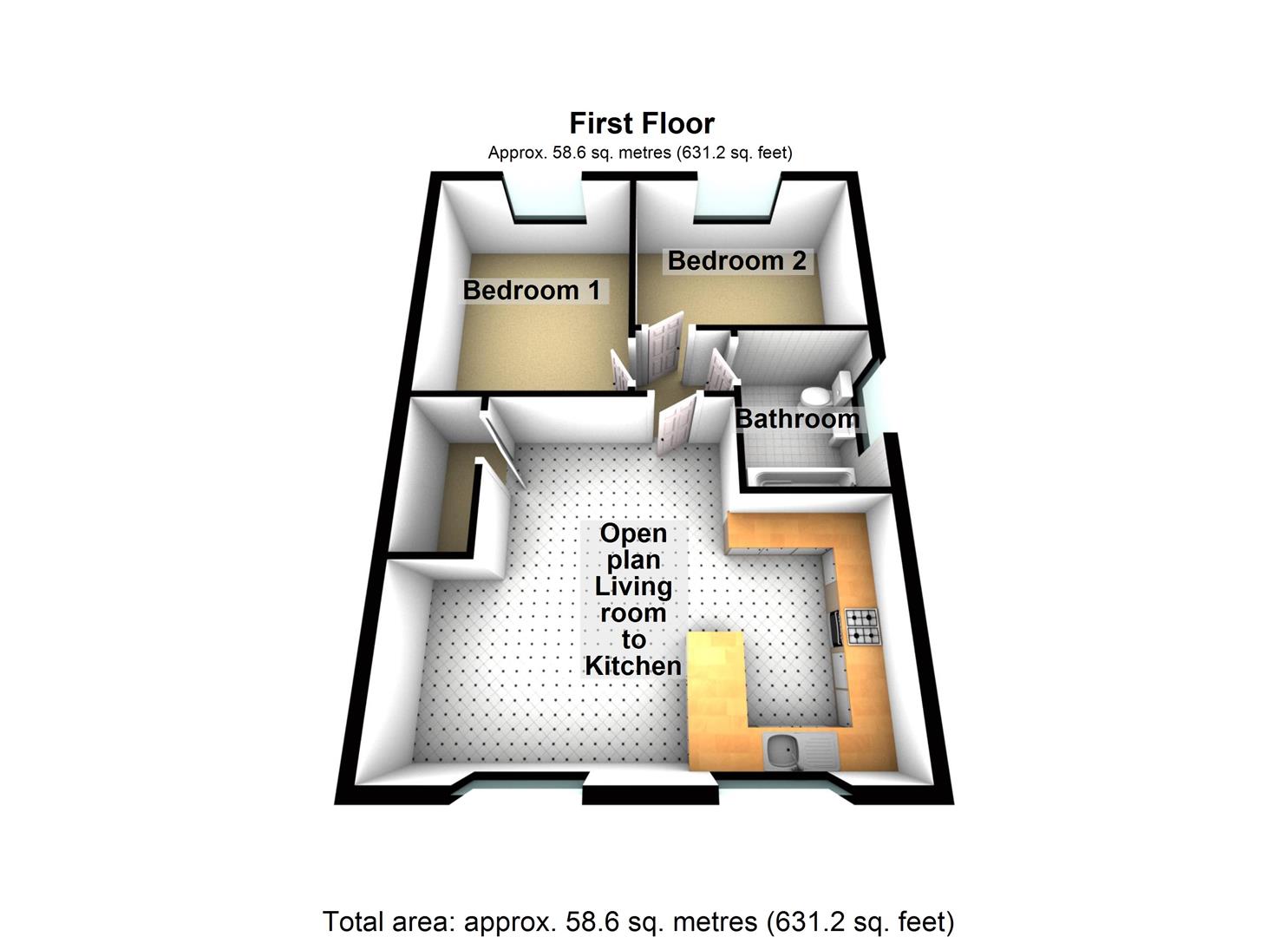 2 Bedrooms Flat to rent in Birchen Grove, Luton LU2