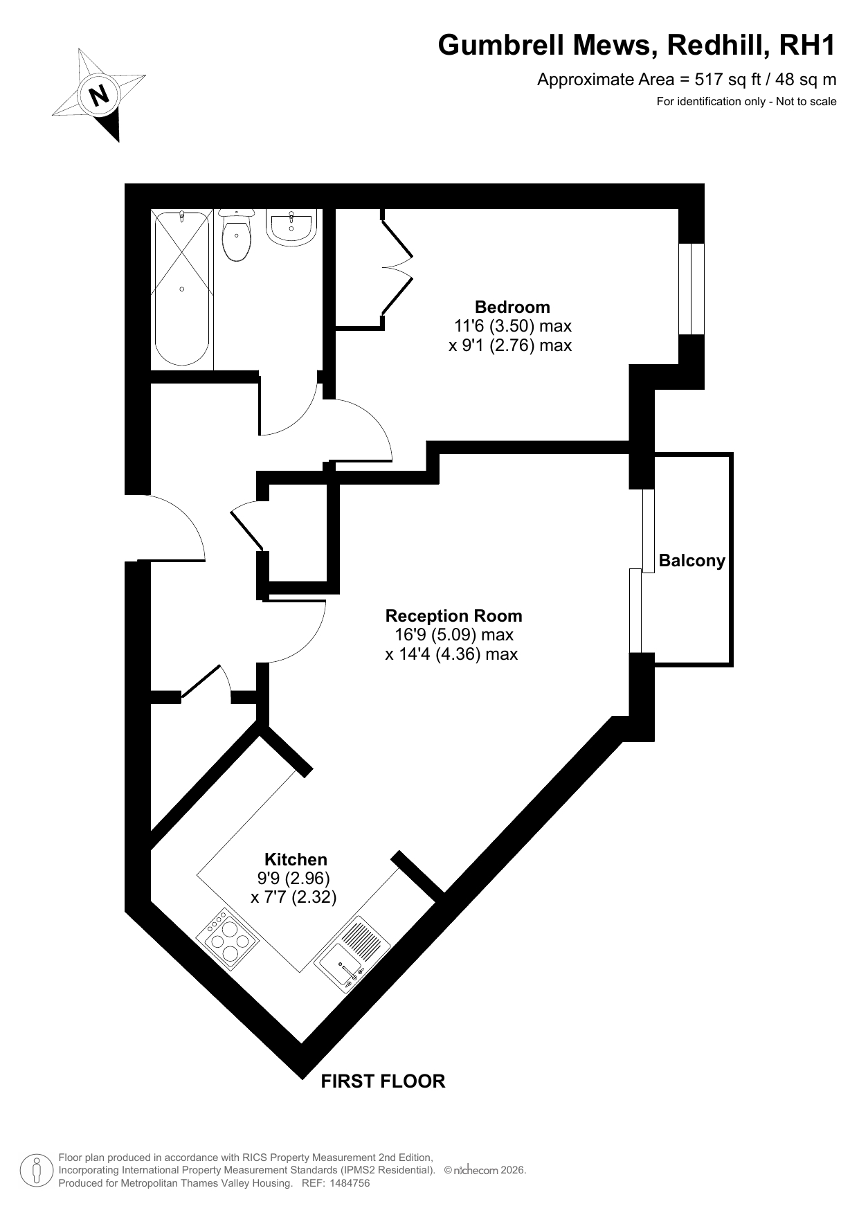 Grove Court Gumbrell Mews, Redhill floorplan