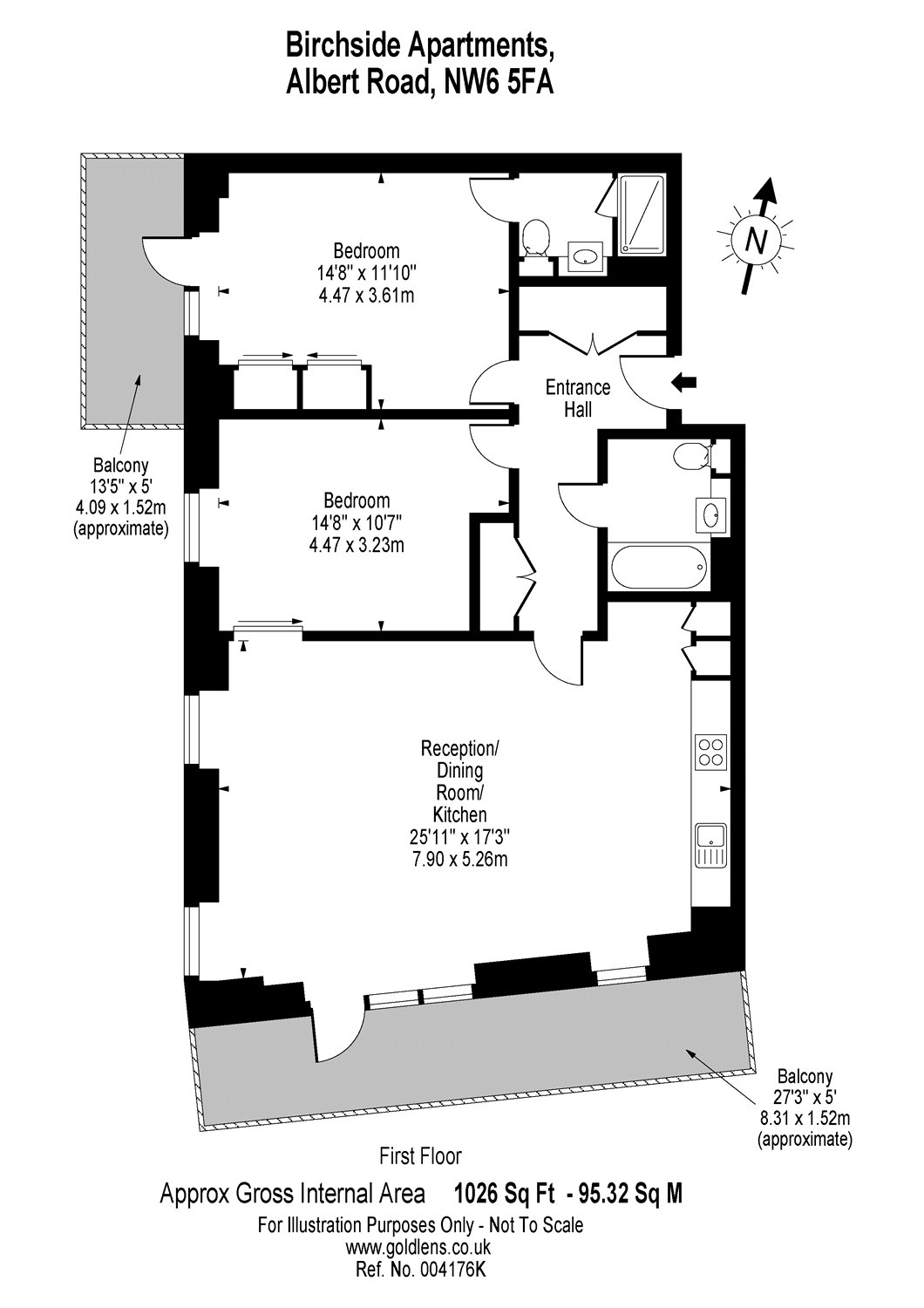 2 Bedrooms  to rent in Birchside Apartments, 1 Albert Road, London NW6