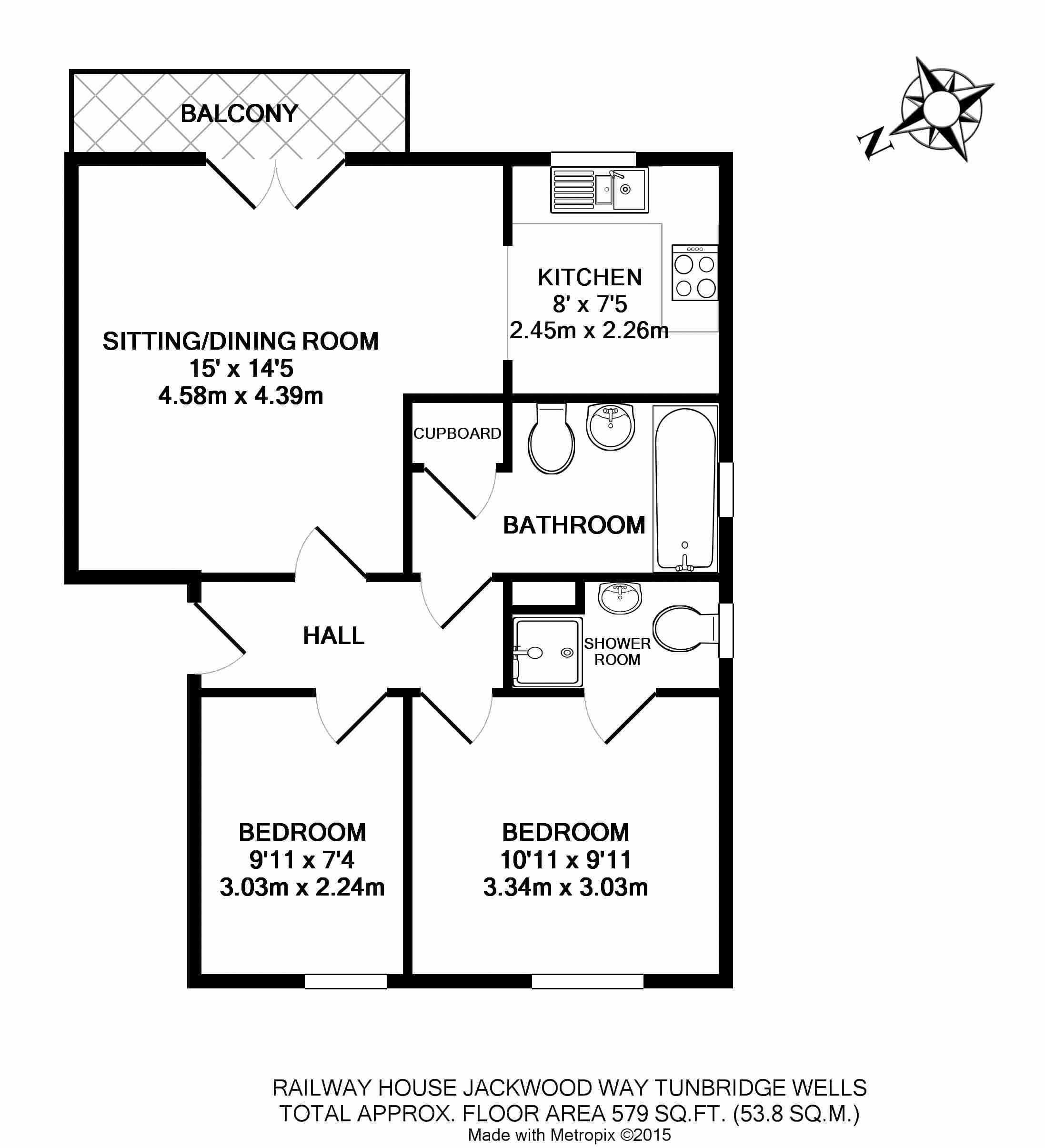 2 Bedrooms Flat to rent in Jackwood Way, Tunbridge Wells TN1