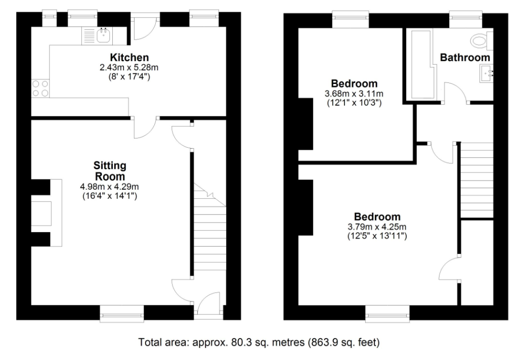 2 Tynely New Houses, Chathill floorplan