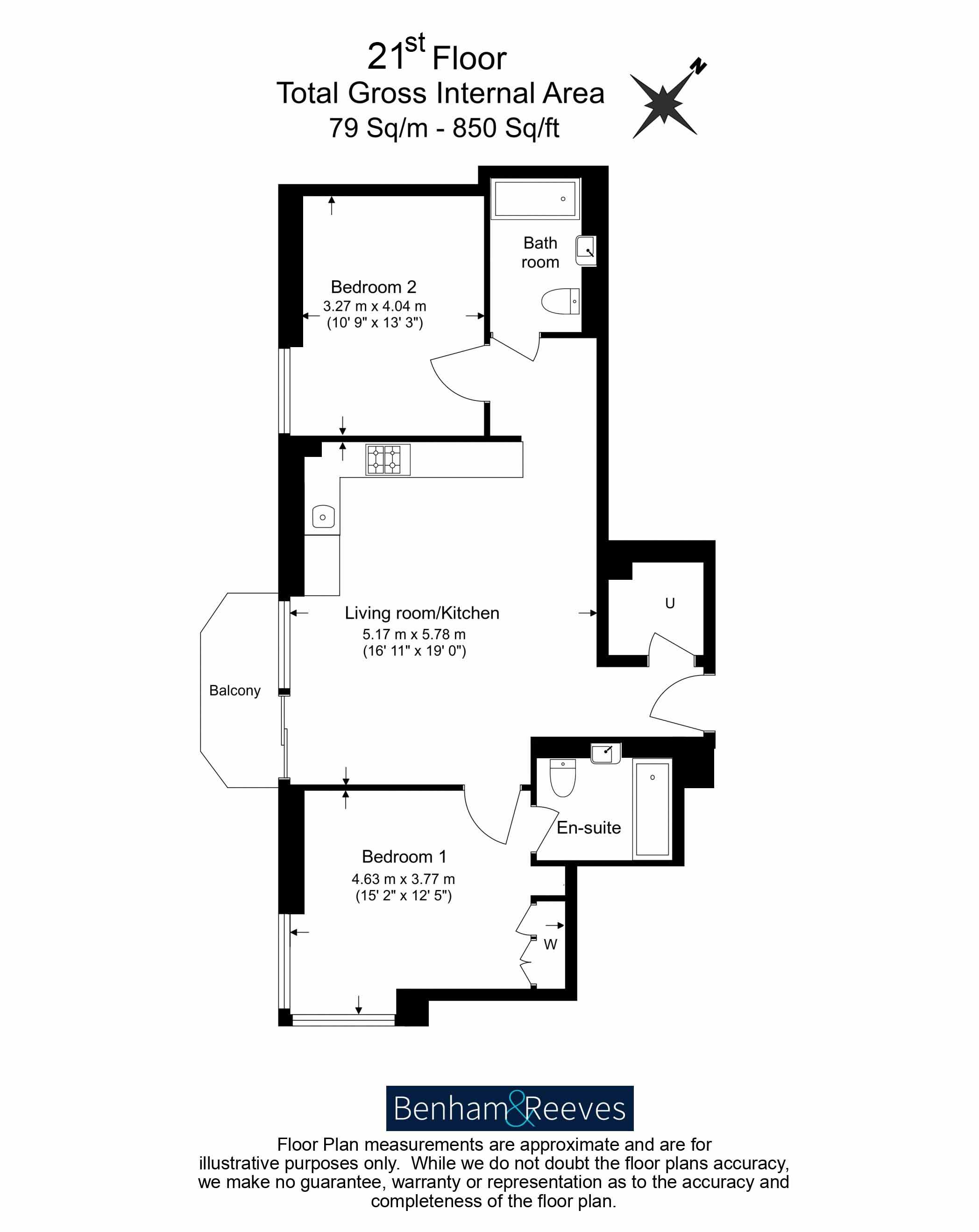 Flat 2106, Hennessey Apartments, 5, Brigadier Walk, Woolwich floorplan
