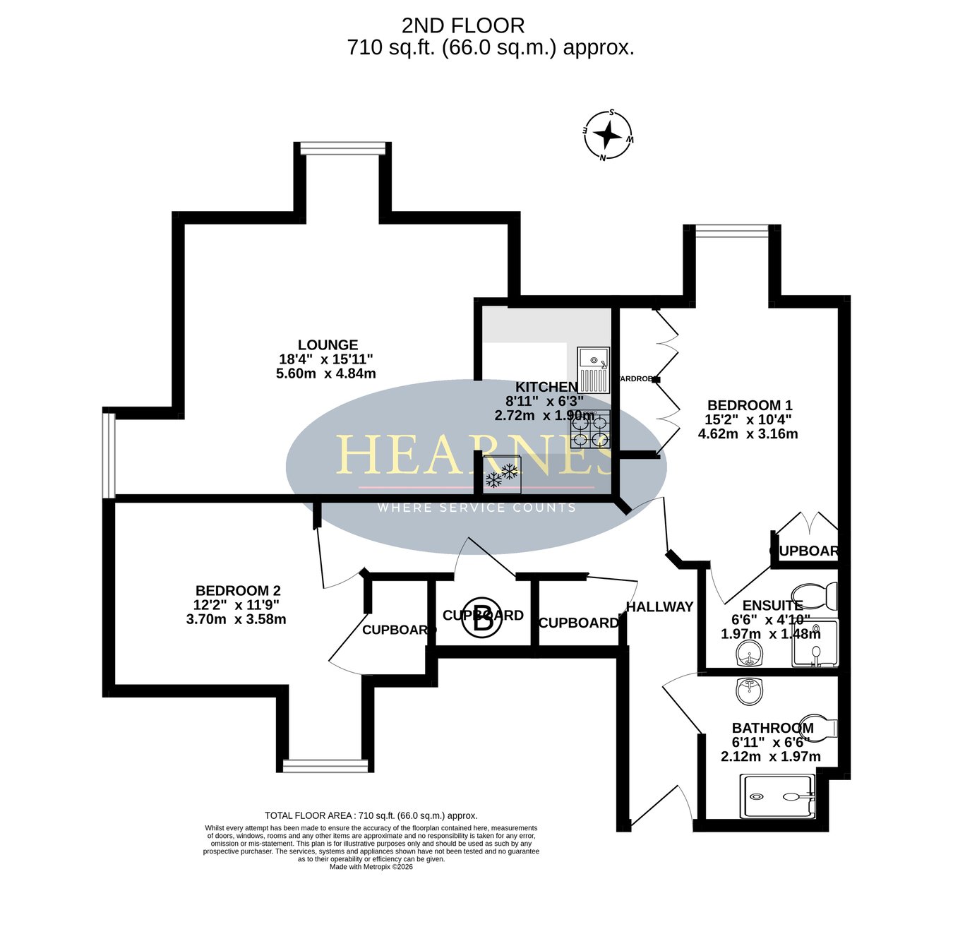 Flat 9, Harbour House, 49, Doulton Gardens, Poole floorplan
