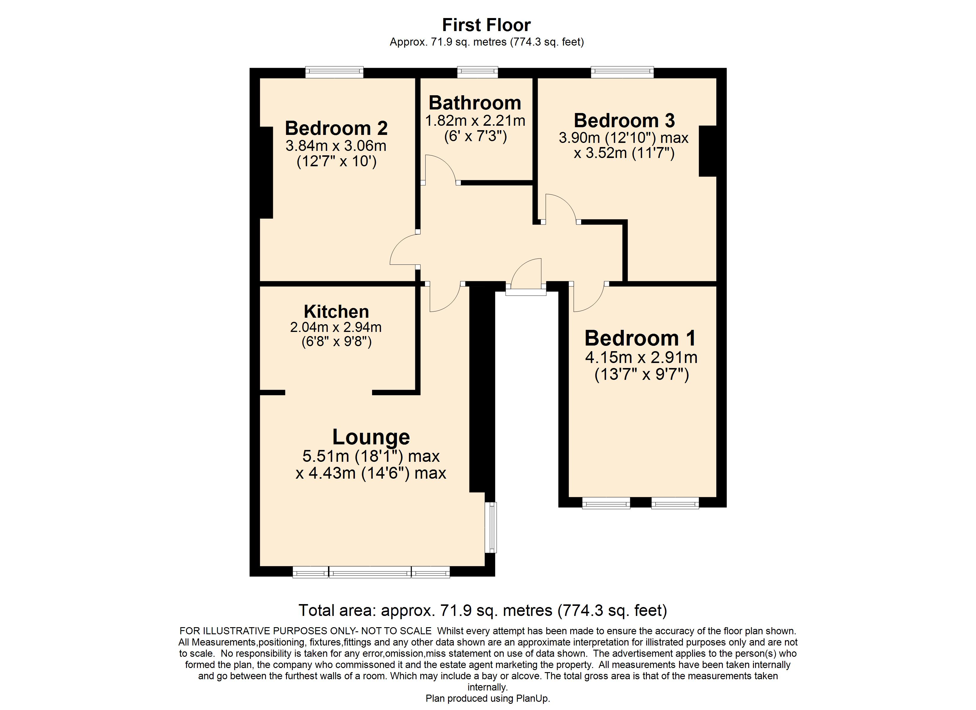Flat 3, 3, Thornton Avenue, Balham floorplan