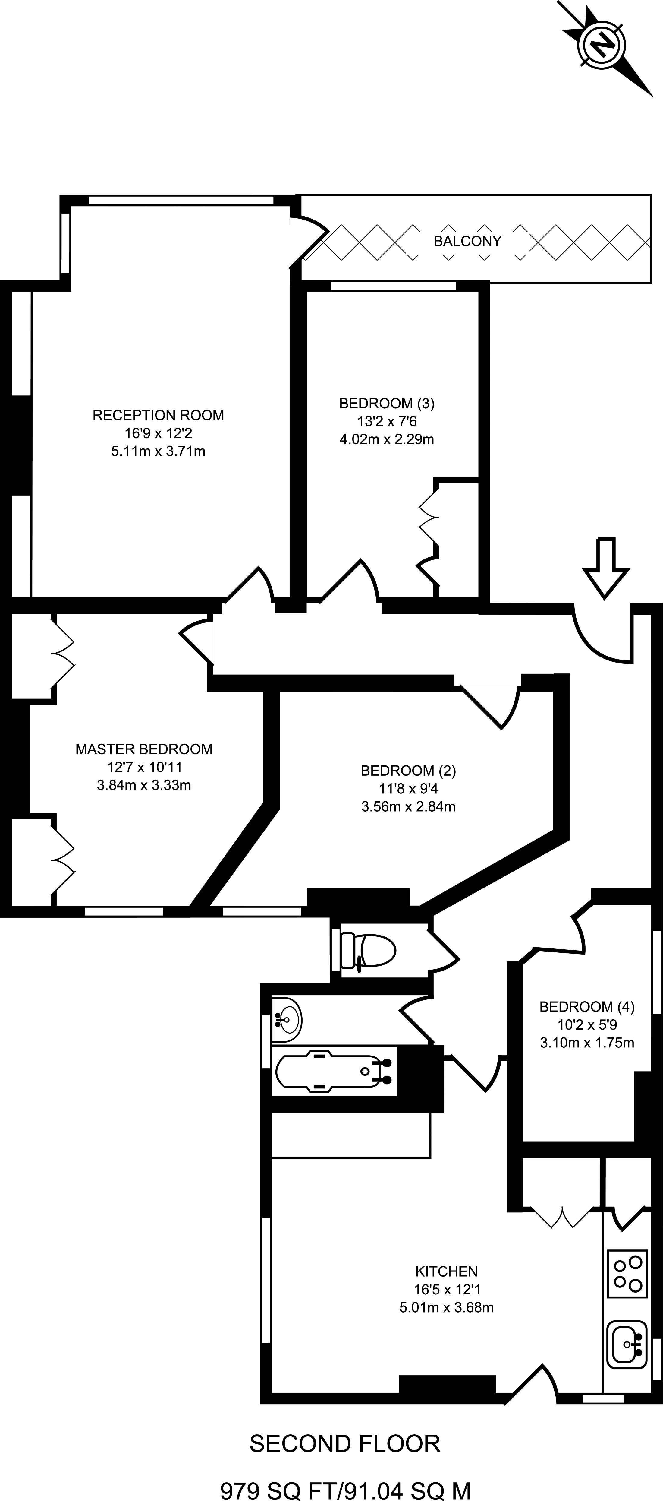 4 Bedrooms Flat to rent in Wolverton Mansions, Ealing Common W5