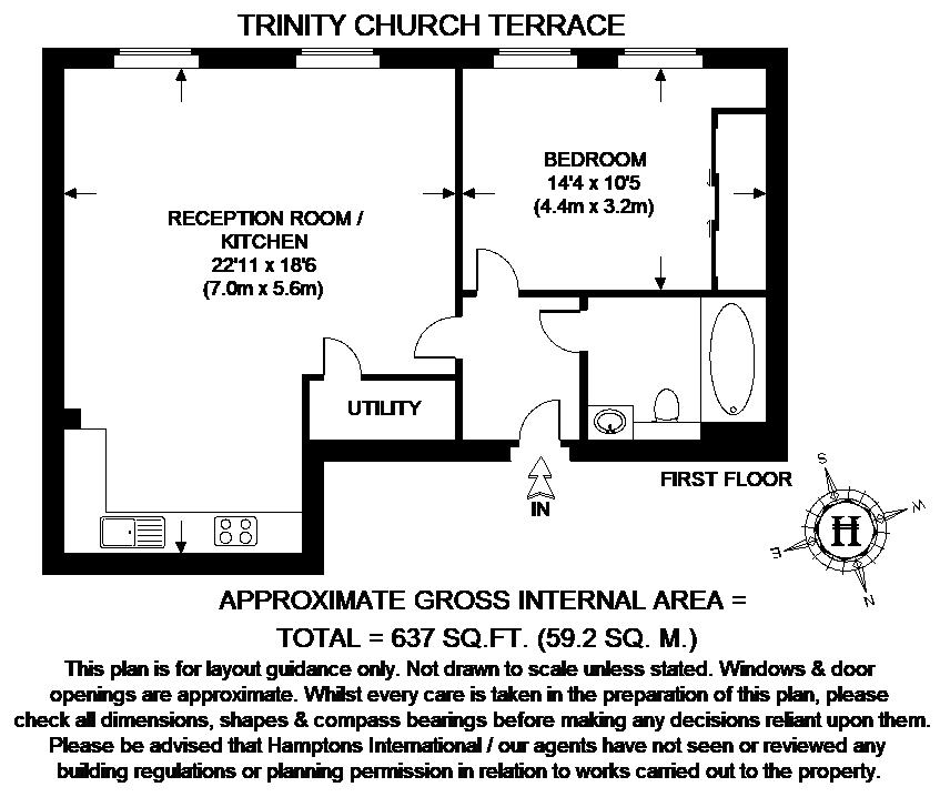 Flat 3, 30, Trinity Street, London floorplan