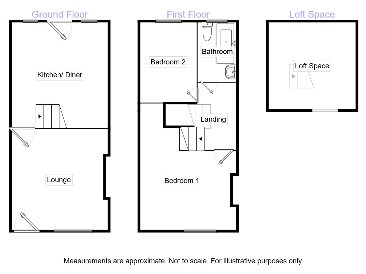 2 bed terraced house for sale in Meadow Cottages, Butchers Lane, Three