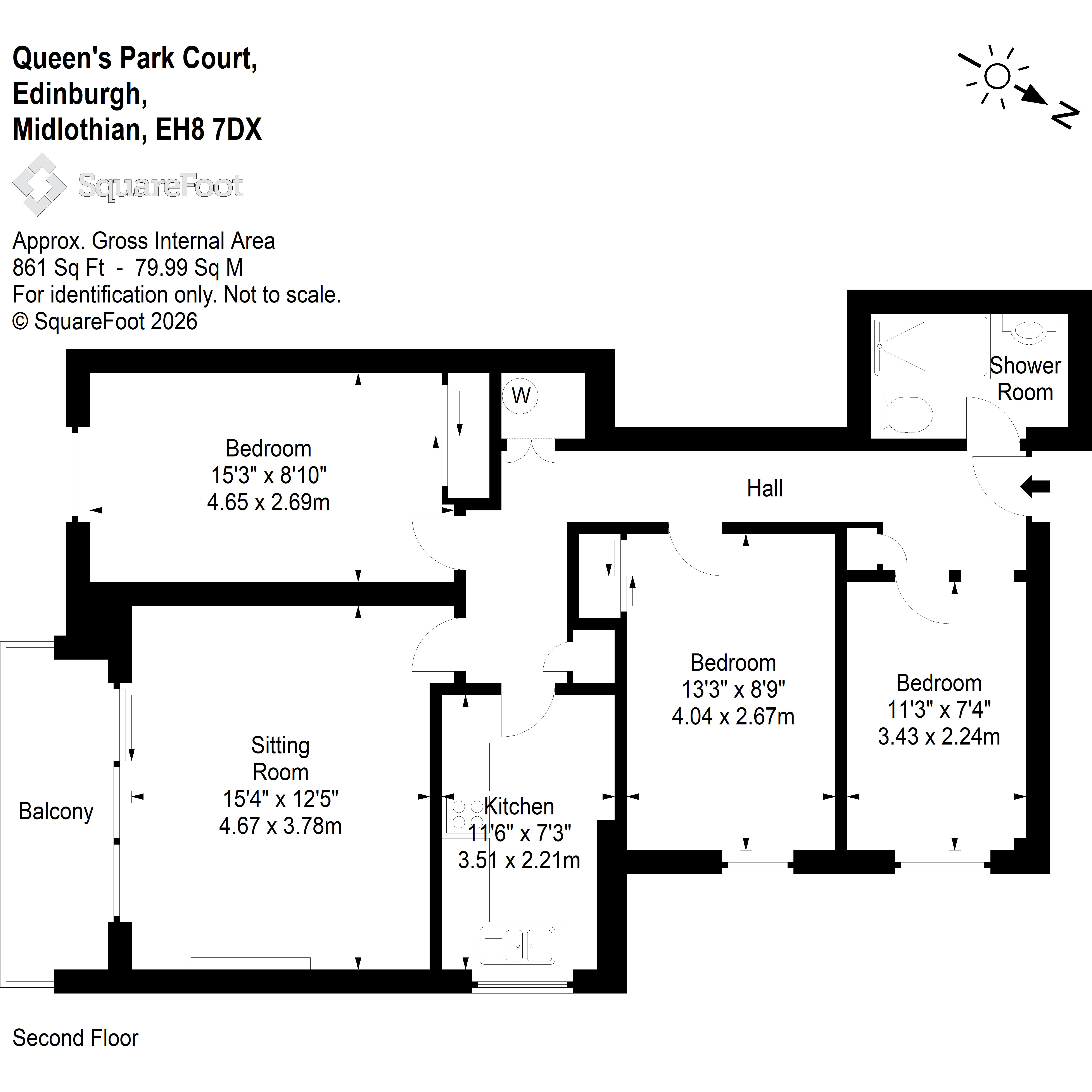 34, Queen's Park Court, Edinburgh floorplan