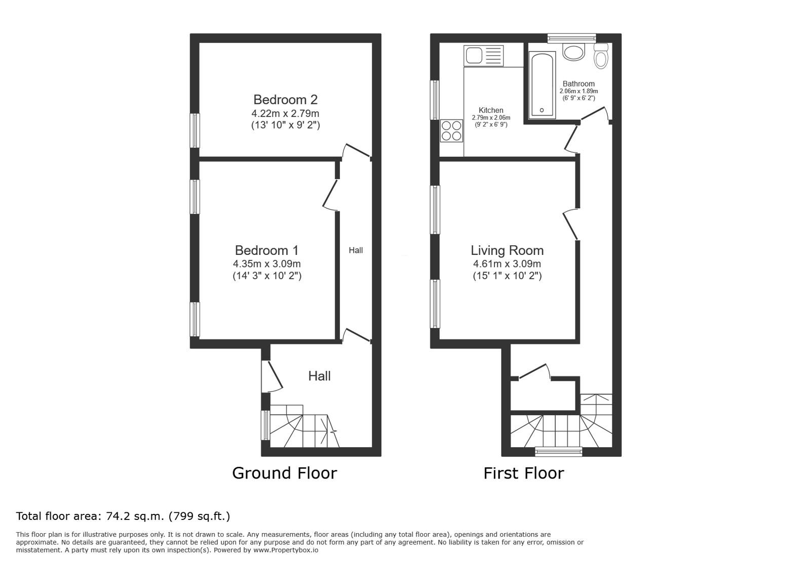 Flat 1, 21, Constitution Hill, Suffolk floorplan