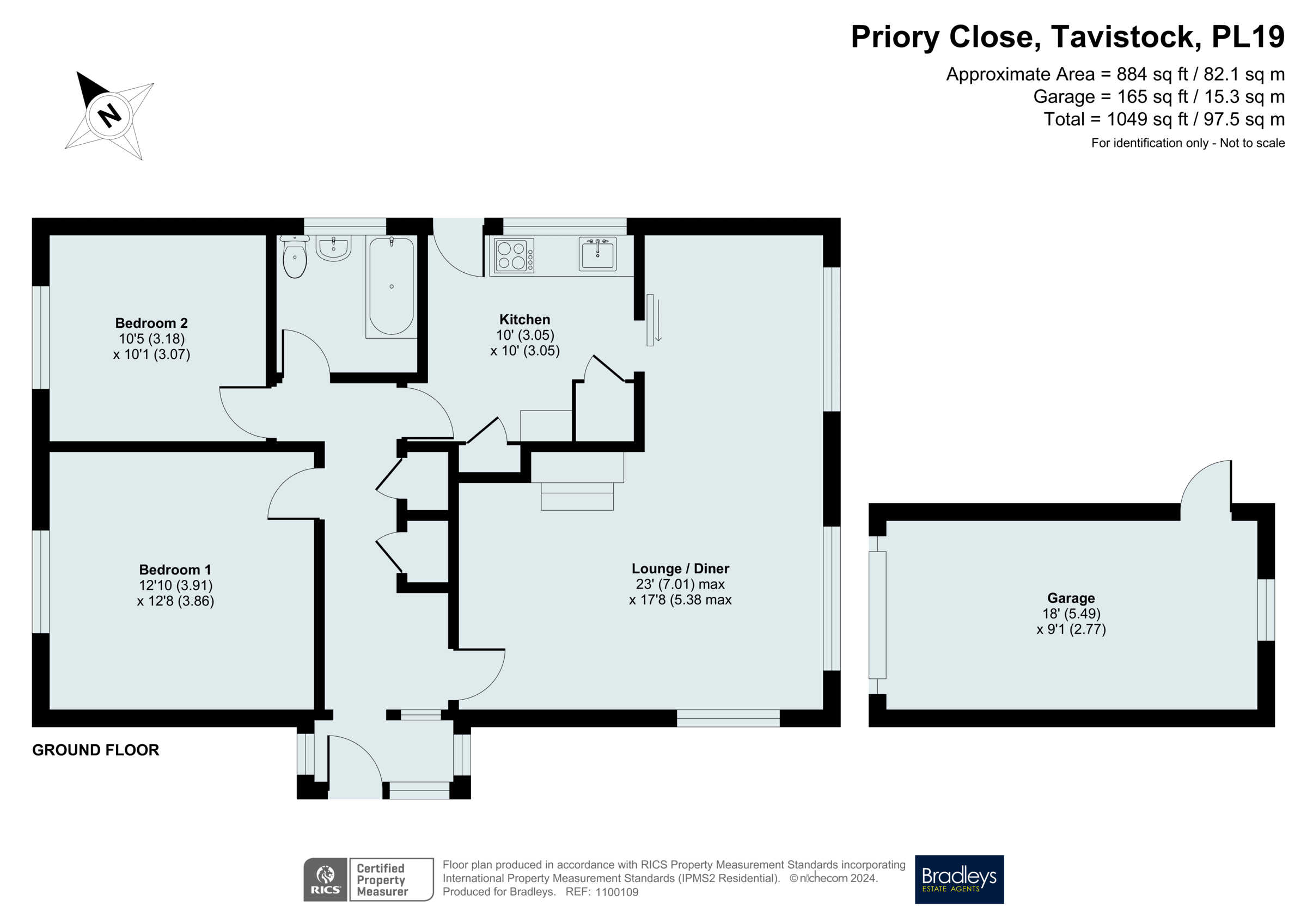2 bed bungalow for sale in Priory Close, Tavistock, Devon PL19
