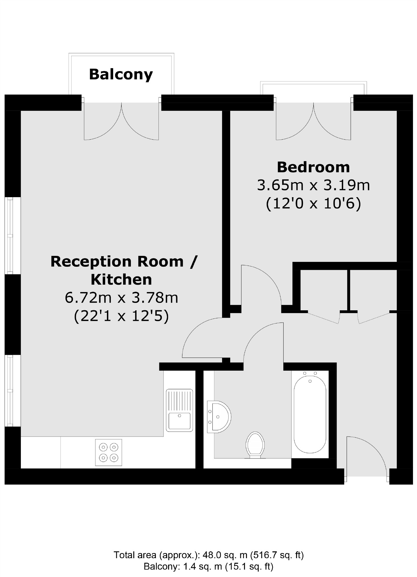 Flat 18, Voltaire Buildings, 330, Garratt Lane, London floorplan