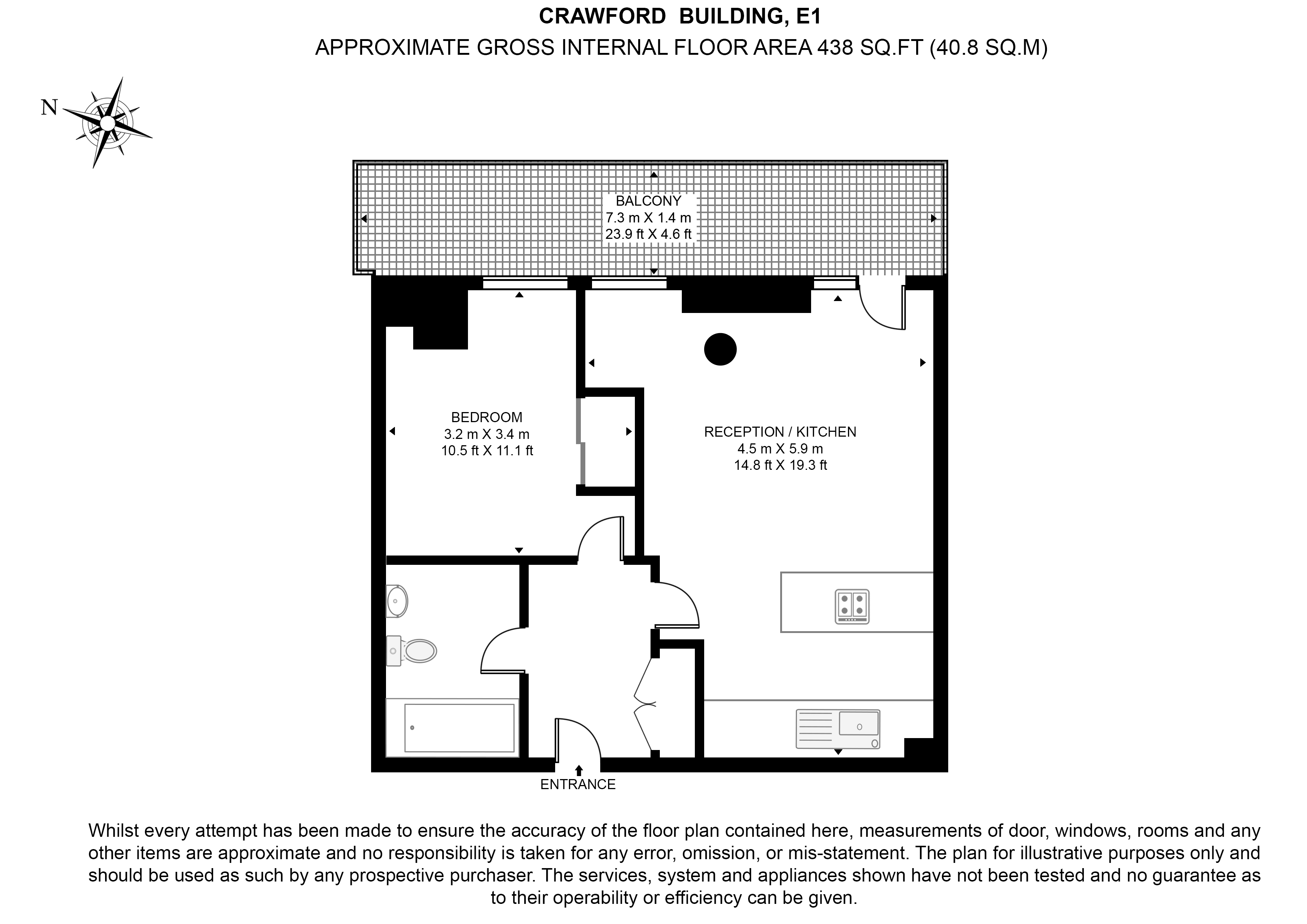Flat 1704, (112), Crawford Building, Aldgate floorplan