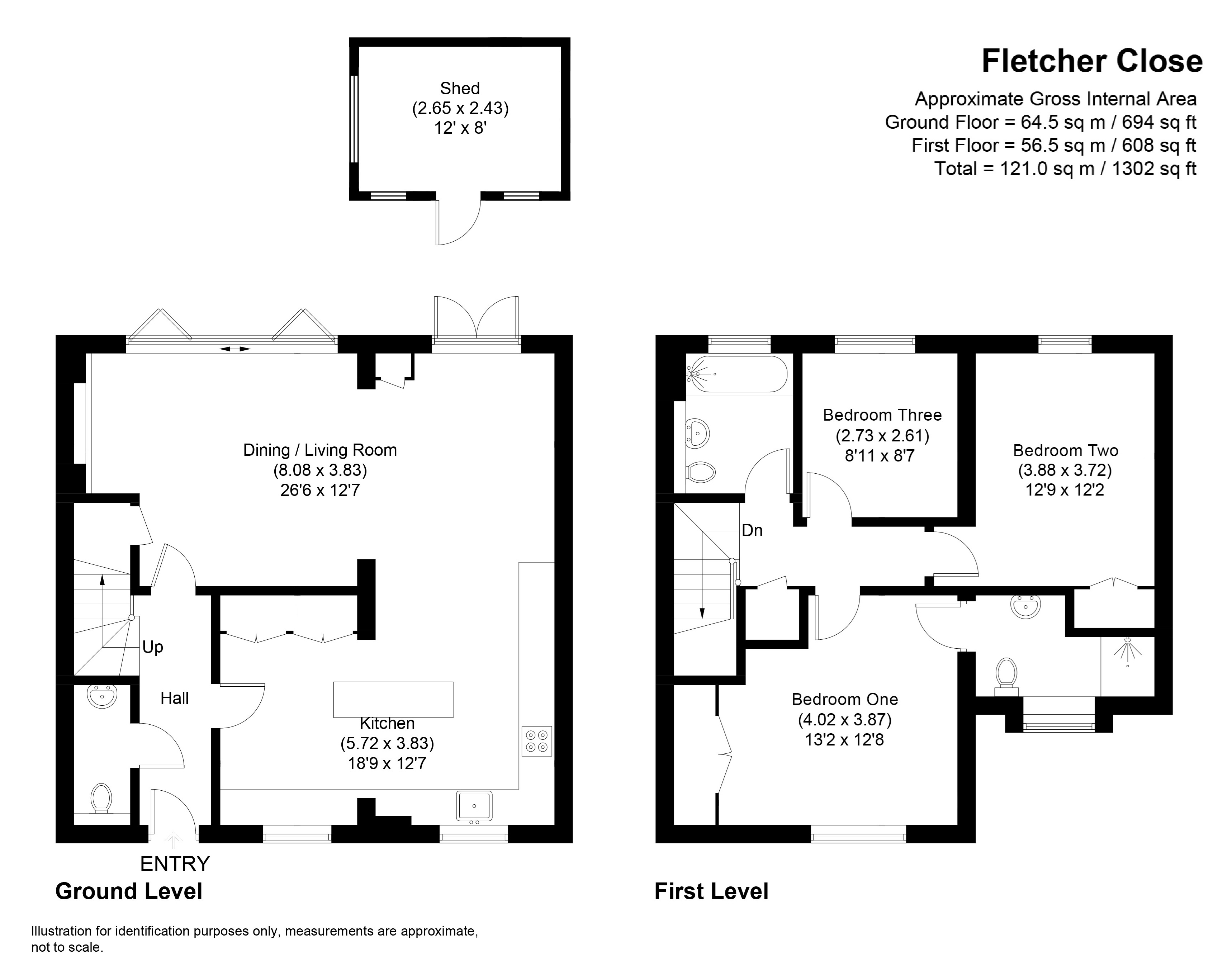 8, Fletcher Close, Tewkesbury floorplan