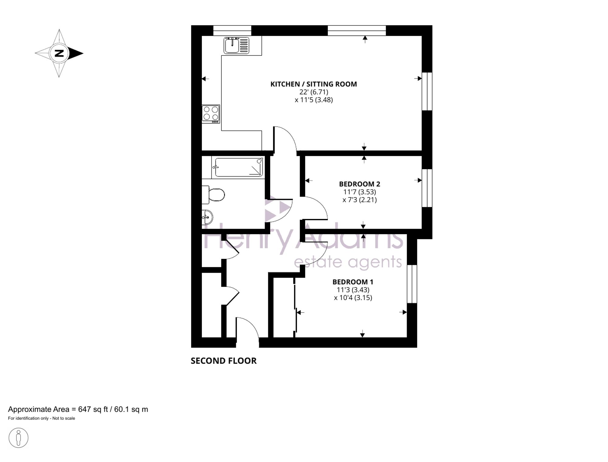 Flat 24, Caspian Court, Arundel floorplan